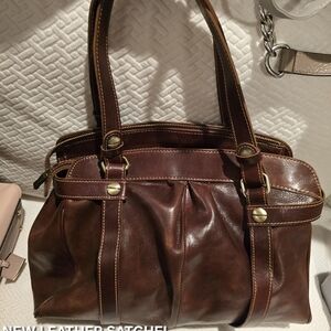 Elegant Brown Leather Satchel